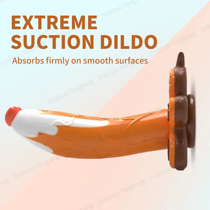 Monster Dildo Silicone Fantasy Colorful Cute Dildo Gingerbread Man Strong Suction Cup Dragon Dildo Anal Plug Sex Toys For Women