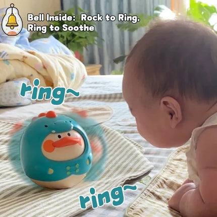 Baby Tumbler Toy Head Up Training Soothing Wind Chime Food Grade Material Baby Early Education Sensory Toy Drop-resistant