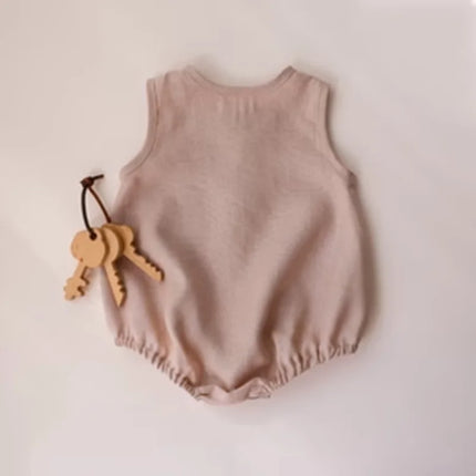 Newborn Baby Boys Linen Cotton Romper Soft Breathable Sleeveless bodysuits Infant Jumpsuit Toddler Girls One-Piece Clothes 0-24m