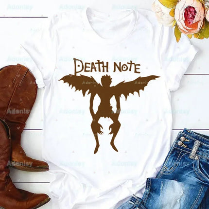 Death Note L Ryuk Summer Shirt Graphic T Shirt Women Tops O-neck Tees Funny Girls Anime Ryuuku Animation Collectable Tshirt