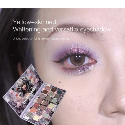21-Color Chameleon Flashing Eyeshadow Palette Cold Moon Multi-functional Matte Shimmer Glitter Pigments Long-lasting Makeup
