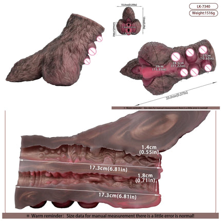 LUUK Daul Channel Lifelike Dog Butt Male Masturbator Silicone Pocket Pussy Onahole Stroker Penis Exercise Adult Sex toy for Men