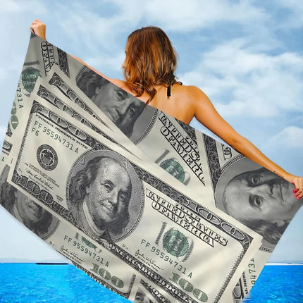 Creative USA Dollar Towel Microfiber Beach Towel Absorbent Quick dry Soft Yoga Swimming Resort Mountain Climbing Towel
