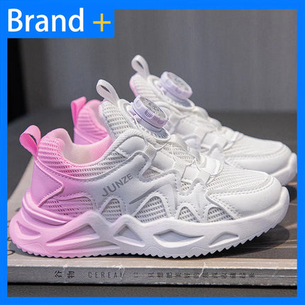 Girls Sports Shoes Pink Mesh Breathable Lightweight Running Shoes Summer New Soft Sole Rebound Wear-resistant Casual Sneakers