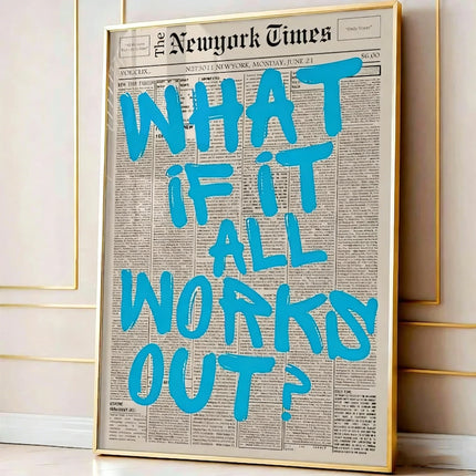 Retro-style "If All Goes Well" Newspaper Layout Posters, Stylish Wall Decorations Inspirational Posters, "If" Themed Posters