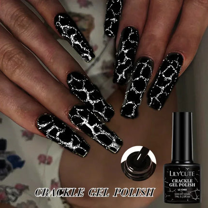 7ml Crackle Gel Nail Polish Cracking Nail Gel Quick Dry Nail Art Varnishes Hybrid Semi Permanent Soak Off Base Top Coat tool