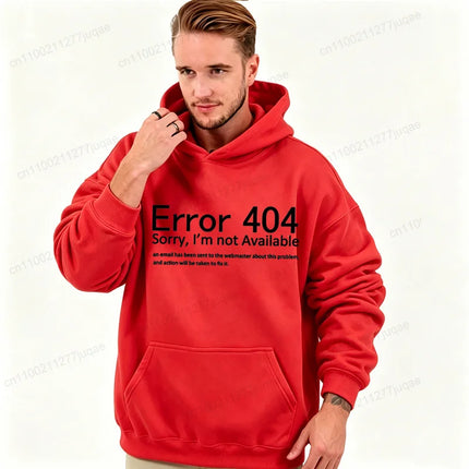 404 Error Coding Men Hoodies Geek Programmer Graphic Tracksuits Autumn Winter Man Sportwear Geek Sweatshirts Tops Gifts
