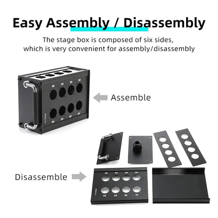 Multi-channel Al alloy Cable Blank Cable Box 16/24/32 Channels for Stage Mobile Audio XLR Male Female Audio Signal Cablebox hole
