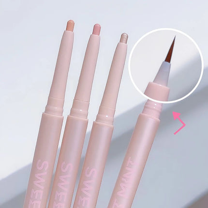 Double Head Matte Pink Lying Silkworm Pen Waterproof Lasting Brightening Glitter Natural Eyeshadow Pen Korean Makeup Cosmetic ﻿