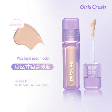 Girlscrush Liquid Concealer  Moisturizing Brightening Conceal Pore Watery Velvet Longlasting Cover Red Streaks Face