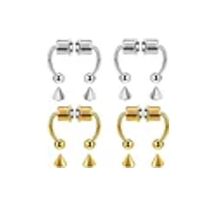 Women Fake Piercing Nose Ring Hoop Septum Non Piercing Nose Clip Rock HipHoop Stainless Steel Magnet Fashion Punk Body Jewelry