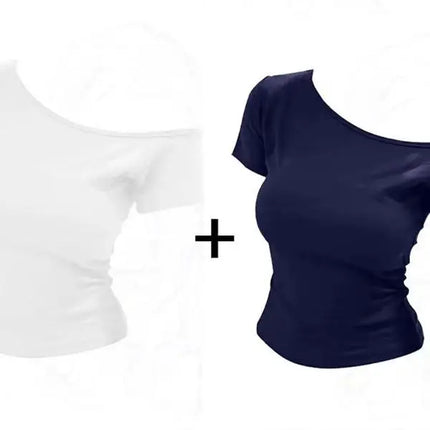 Slim Fit American Style Hot Girl Short Sleeve T-shirt 2025 Summer New Style Casual Versatile Short Length Women's Top