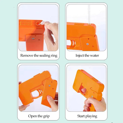 Folding Water Gun Toy, Simulate Shape of Mobile Phone Long Firing Range Outdoor Beach Bathroom Pool Play Water Gifts for Kids