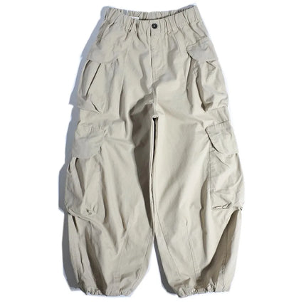 Heavyweight Wide Leg Workwear Trousers CityBoy Hong Kong Style Multi-Pocket Loose Straight Casual Shape Men's Pants