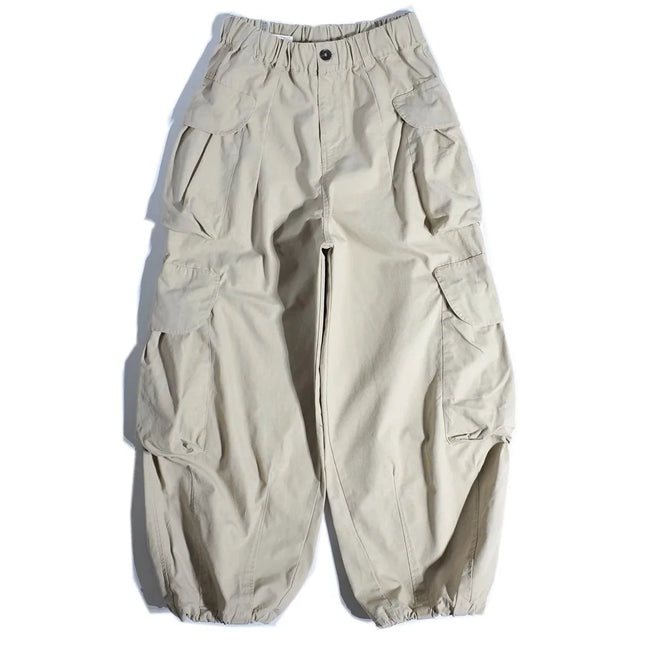 Heavyweight Wide Leg Workwear Trousers CityBoy Hong Kong Style Multi-Pocket Loose Straight Casual Shape Men's Pants
