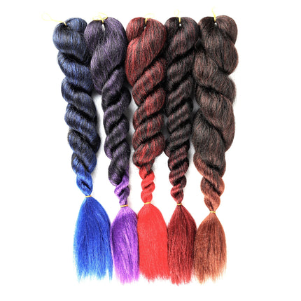 Colorful Ombre Jumbo Braiding Hair Low Temp Flame Retardant Synthetic Hair Bulk Tangle Free Crochet Twist Braids Hair Extensions