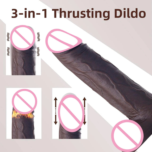 Thrusting Big Dick Realistic Dildo Vibrator for Women Telescopic Vibrating Heating Penis Vibrators Anal Plug Adult 18+ Sex Toys