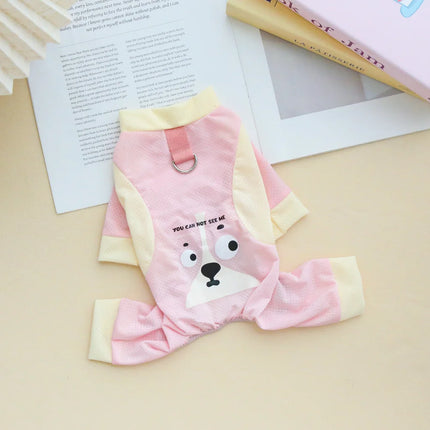 Dog Summer Four-Legged Ice Silk Cool Pet Clothes with Leash Attachment Cooling Pet Clothes