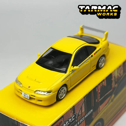 Tarmac Works 1:64 TW Honda Integra TYPE R DC2 MUGEN Sunlight Yellow Alloy Car Model Chase