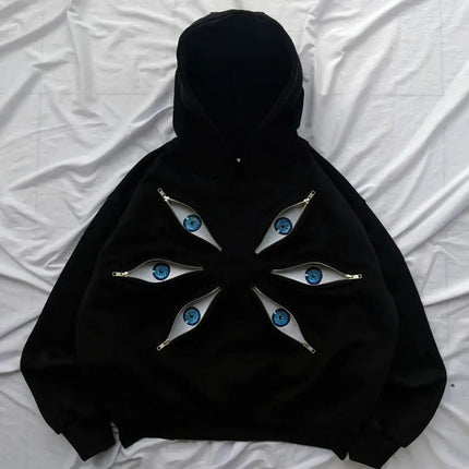 Six Eye Kokushibo Graphic Oversized Hoodies Gothic Casual Hoodie Sweatshirts Streetwear Harajuku Y2k Men Women Clothing