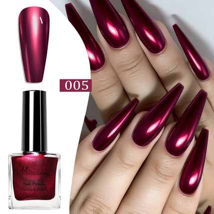 7.5ml Metallic Mirror Effect Nail Polish No UV/LED Light Required Quick-Drying Suitable For Nail Art Decoration  DIY Nail Design