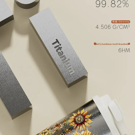 100% Pure Titanium Couples Coffee Mug - 520ml  Cup, Compact Portable for Office/Outdoor/Travel, Coffee Heat Retention