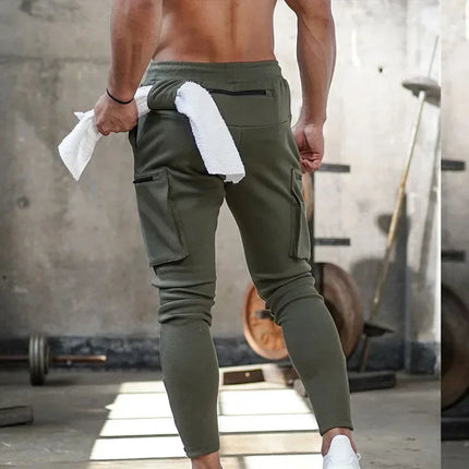 Customizable Men 2022 Streetwear Trousers Multiple Zipper Pockets Muscle Mens Pants