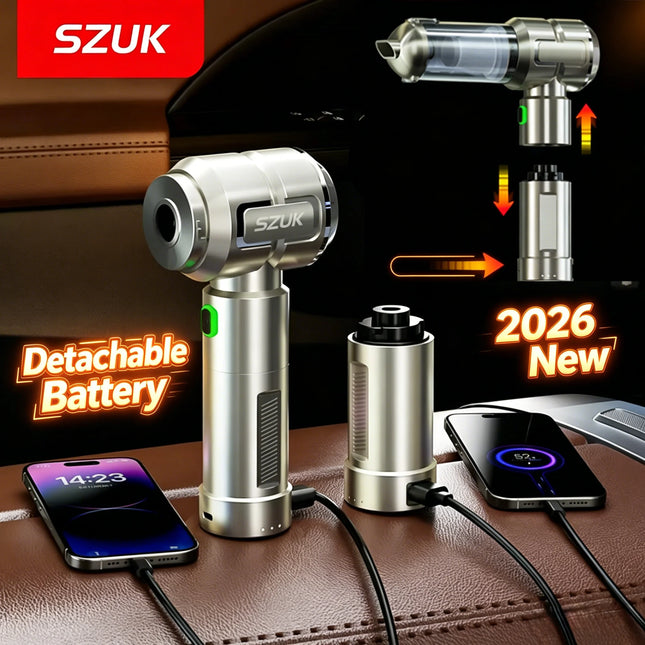 SZUK 2026 Portable Wireless Vacuum Cleaner Mini Blower Multi New Car Vacuum Cleaner Powerful Handheld Cleaning Machine with LED