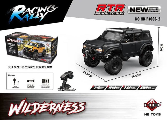 Huangbo R1001 1/10 Rc Car 2.4g Full Scale Simulation Climbing Off-Road Vehicle Model Adult Boys Remote Control Toys Xmas Gift