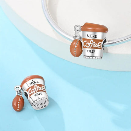 Classic 925 Sterling Coffee Cup Charms Tea Cup Beads Fit Original Bracelet Necklace Pendant Women Bracelet DIY Fine Jewelry Gift