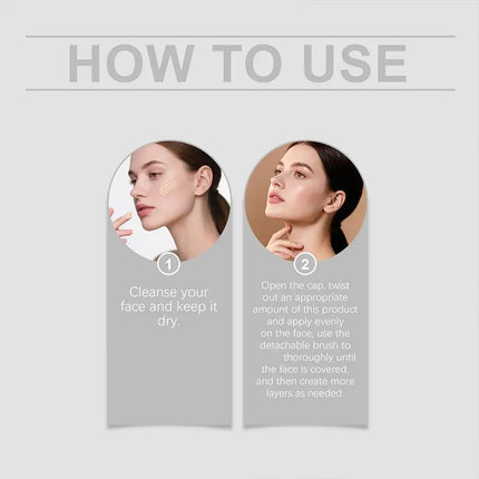 ZEPHOCO 2 in 1 Color Changing Foundation Make-up Stick Long Lasting Moisturizing Makeup High Concealer Power Makeup Korean
