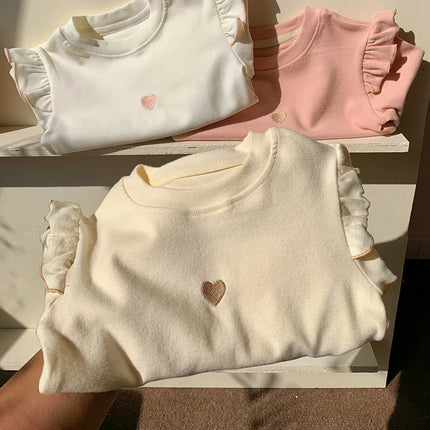 New Children's T-Shirt Sweater Girls Long-Sleeved Spring and Fall Models Long-Sleeved Bottoming Shirt Girls Sweater T-Shirt Long
