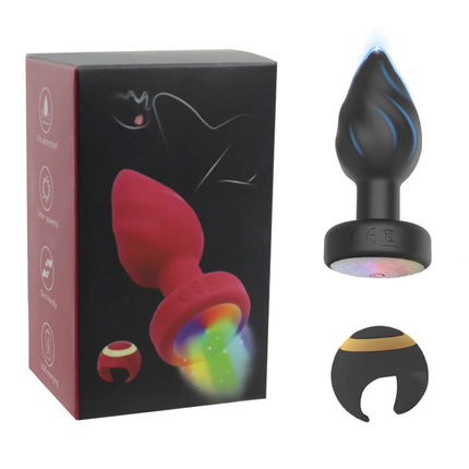 Luminous Anal Plug Vibrators Ring Remote Control Prostate Massager Vaginal Butt Plug Stimulator Adult Couples Sex Toys for Women