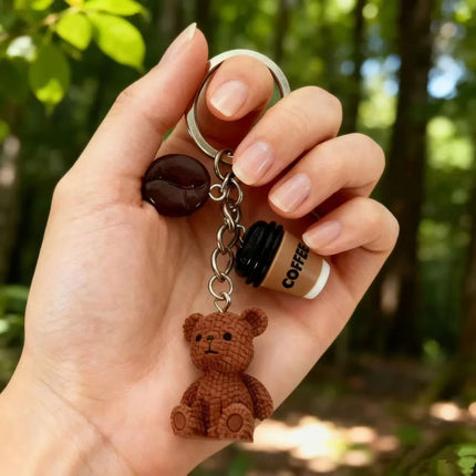 Cute Three Dimensional Little Bear Pendant Keychain Personality Bag Charm Cartoon Animals Backpack Hanging Piece Accessorie A491