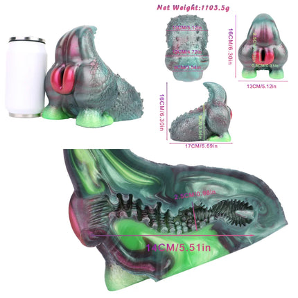 Big Animal Silicone Dog Mouth Male Masturbator Pocket Pussies Stroker Soft Deep Throat with 3D Textured Realistic Sex Toy ForMan