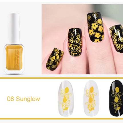 KADS Professional 11ml 24 Colors Nail Stamping Polish Gold Silver Nail Art Varnish for Stamping Plate DIY Nail Printing Polish