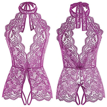 Sexy Lingerie Porno Women Plus Size S-2XL Bodysuit Role Play Clothes Transparent Nightgown Open Crotch Underwear Exotic Costumes