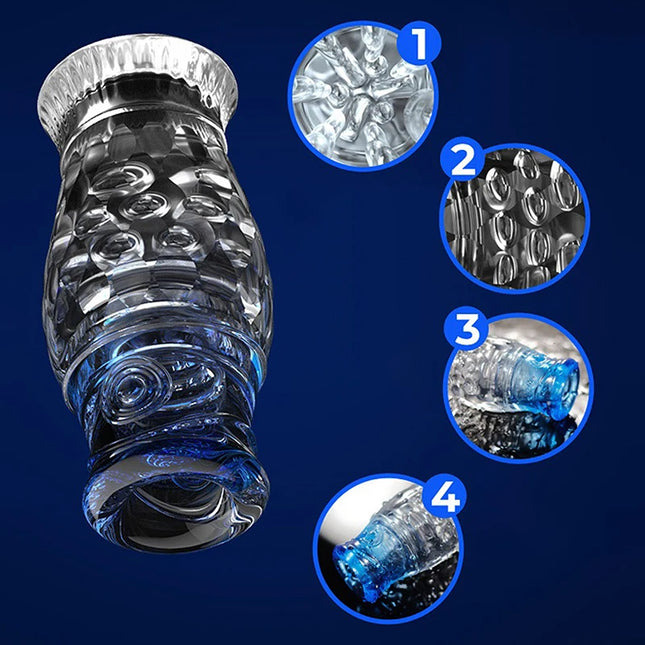 Transparent Male Masturbator Cup - Soft Vagina Simulation Sex Toy for Men / Gobelet Masturbateur Masculin Transparent - Jouet Sexuel Simulation Vagin Doux