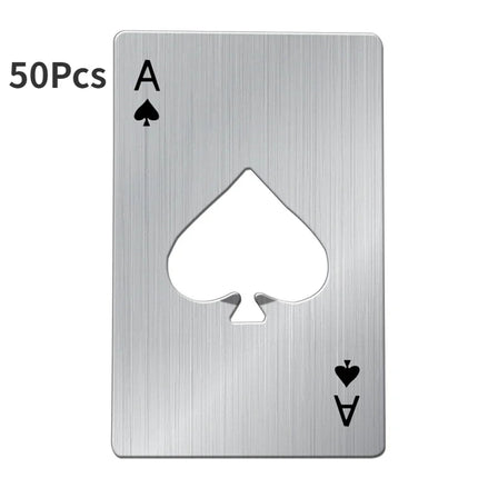 1/50pcs Credit Card Bottle Opener Pocket Stainless Steel Can Opener Bottle Picker Beer Wine Beer Opener Poker Black Peach A