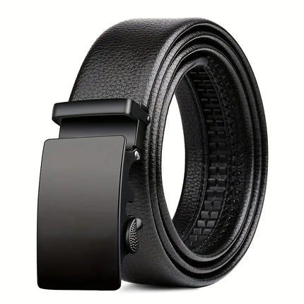 High-quality Men's Automatic Buckle PU Belt New Simple Men's Business Casual Belt Fashionable Men's Birthday Gifts
