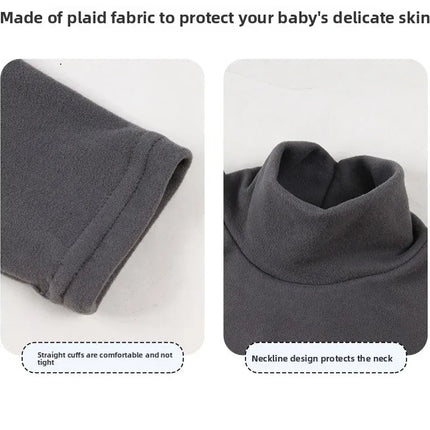 New 2025 Autumn Winter Boys Girls Kids Fashion Solid T-Shirt Tops Children O-Neck Long Sleeve Warm Casual T-Shirts
