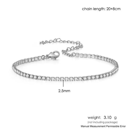 Iced Out 4MM Zircon Tennis Anklet Bracelet for Women Dazzling Bracelet on The Leg Chain Sexy Decoration on Foot Fashion Jewelry