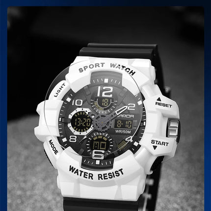 SANDA LED Digital Men Watch G Style Military Sports Electronic Double Display Date waterproof Quartz Watch Relogio Masculino