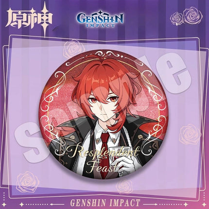 Genshin Impact Anime Merch Pendant Dadalia Qingqing Diluc Sano Yae Shenzi Badge Fans Collectible Accessories for Backpack Hoodie