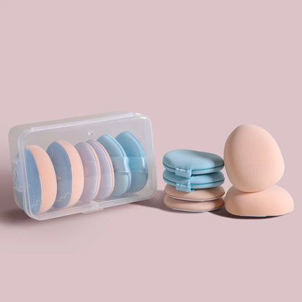 6 mini finger puff set with box, wet and dry concealer air cushion puff, used for makeup of eyes, nose and face.