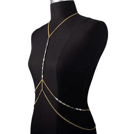 Summer Body Chain Harness Acrylic Waist Belly Chain for Women Sexy Accessories 2025 New Body Jewelry Decoration