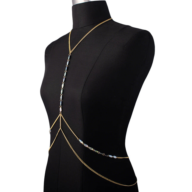 Summer Body Chain Harness Acrylic Waist Belly Chain for Women Sexy Accessories 2025 New Body Jewelry Decoration
