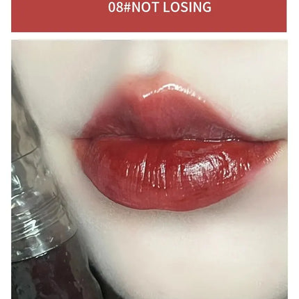 HERORANGEHR292 Glacier Rock Mirror Water Glazed Lip Glaze Moisturizes and Moisturizes, Forming a Film That Is Not Easy to Fade