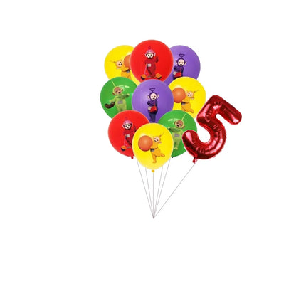 Teletubbies Theme Birthday Party Decoration Animation Plates Tablecloth Balloons Cake Decoration Kids Birthday Party Supplies