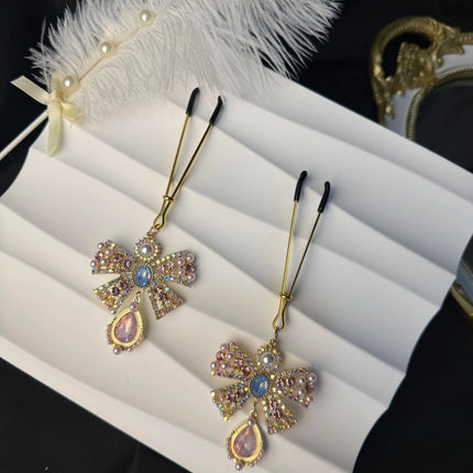 Rhinestones Star Tassels Nipple Chain No Piercing Bra Nipple Clamp Noose Rings Layered Crystal Body Jewelry for Women Sex Toys